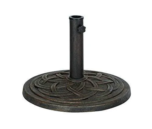 18-Inch Cast Stone Umbrella Base, Made from Rust Free Composite Materials.