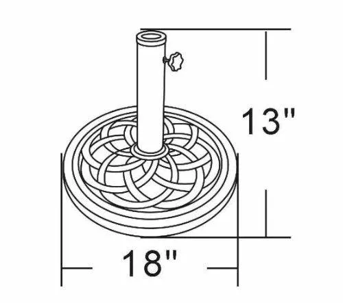 18-Inch Cast Stone Umbrella Base, Made from Rust Free Composite Materials.