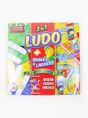 2 in 1 LUDO   Snakes And Ladders Set - 12" x 12"