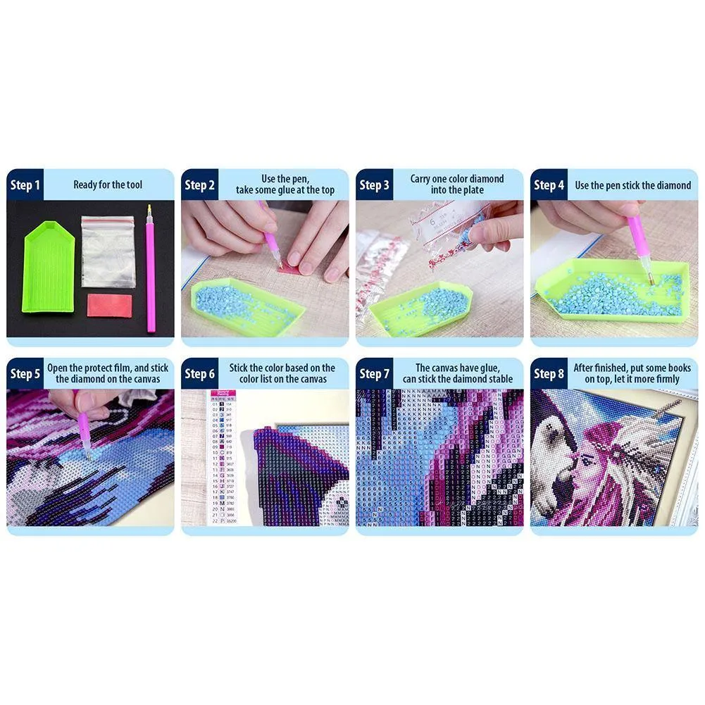 5D DIY Full Drill Diamond Painting Colorful Cat -30x30cm