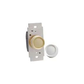 6683-IW Leviton 600W, 120 Volt AC 60Hz, 3-Way, Trimatron Deluxe Push ON/Push OFF Electro-Mechanical Incandescent Rotary Dimmer - Ivory White