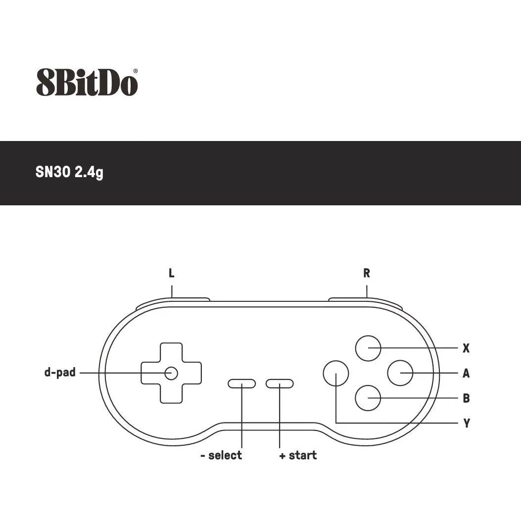 8BitDo SN30 2.4G NT Wireless Gamepad: For Original Super Nintendo SNES / Super Famicom SFC / Analogue Super Nt