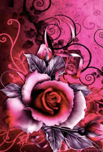Abstract Red Rose - Floral Diamond Painting, Full Square/Round Drill 5D Diamonds