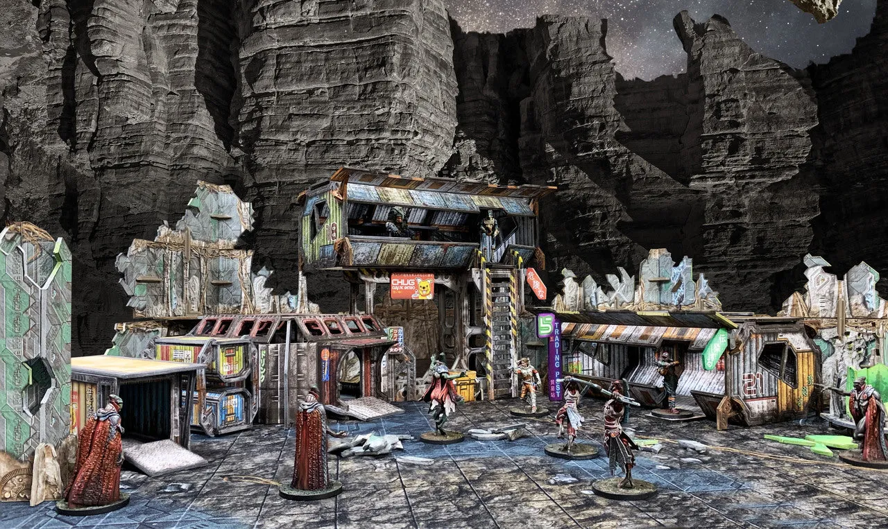 Battle Systems Scifi Terrain Trader Encampment Core Set