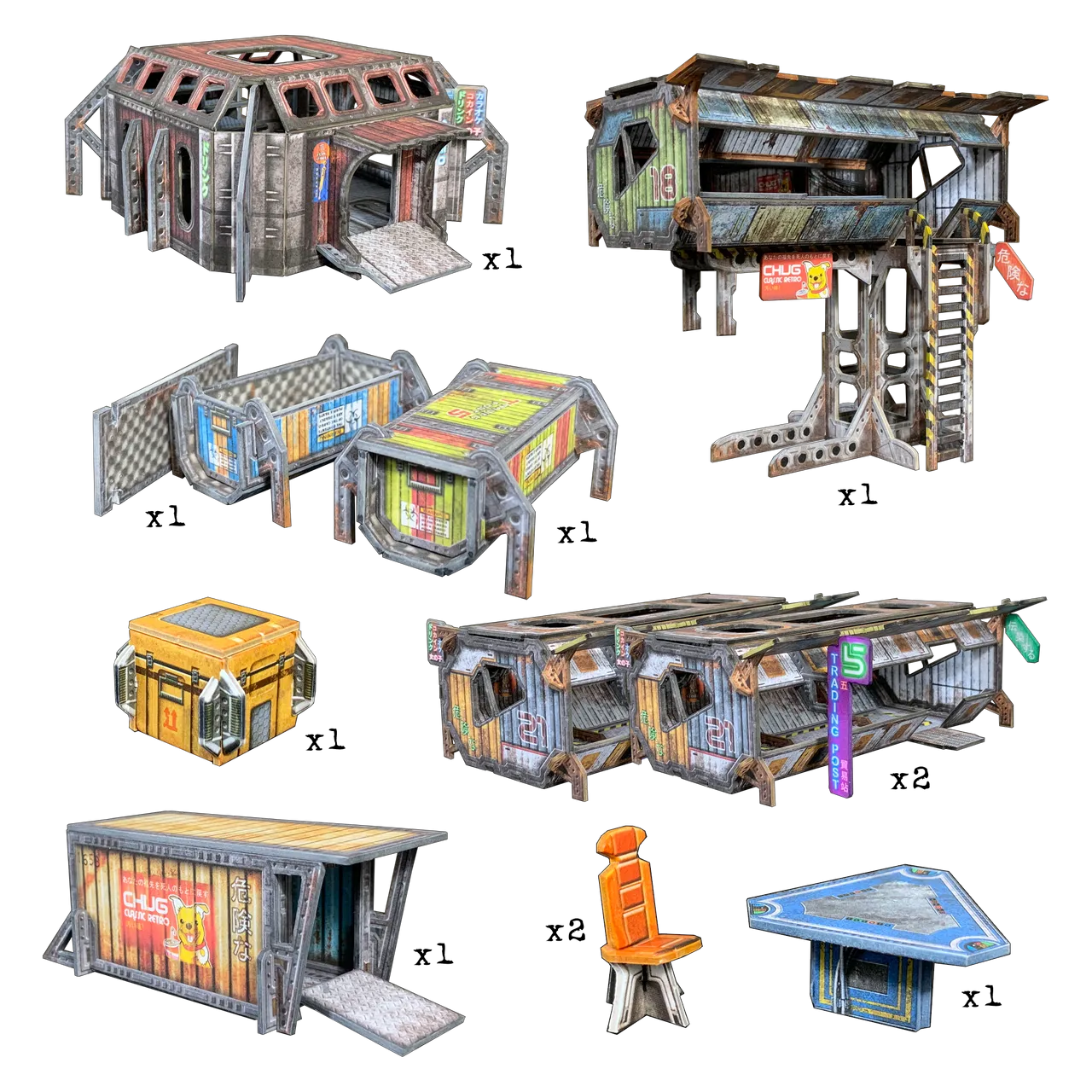 Battle Systems Scifi Terrain Trader Encampment Core Set