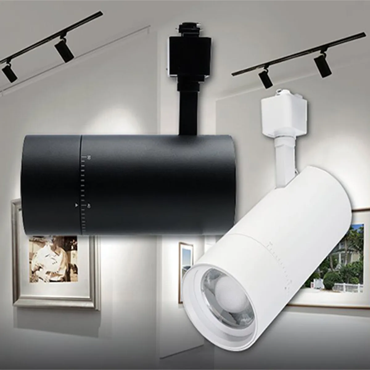 Beam Adjustable LED Track Head, Selectable CCT, Halo, 20°- 50°