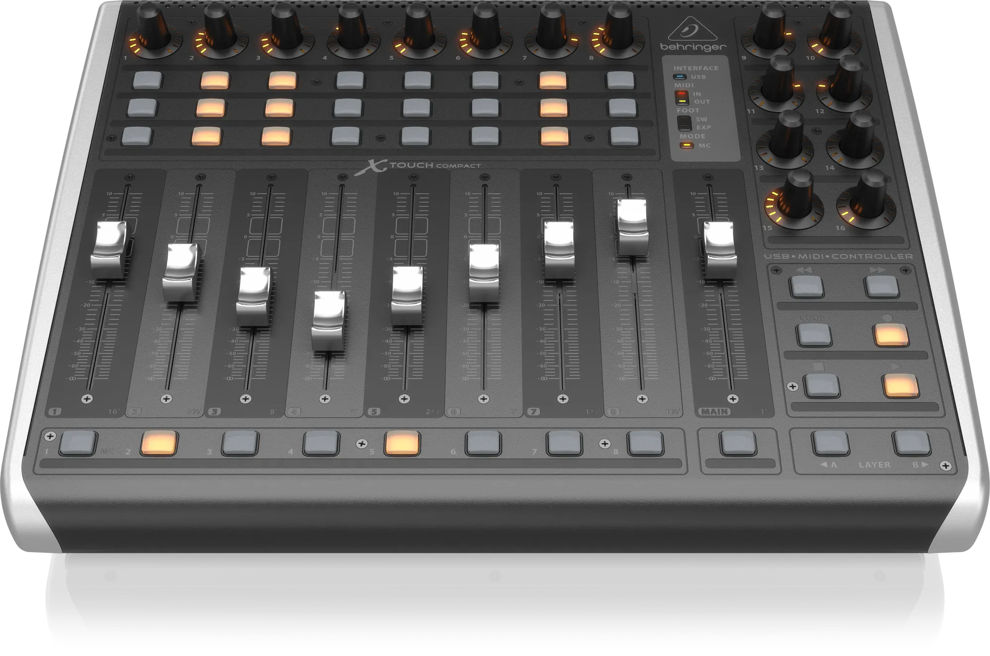 Behringer X-Touch Compact Universal USB/MIDI Controller with 9 Touch-Sensitive Motor Faders
