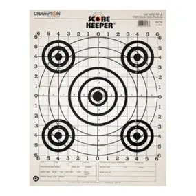Black Bullseye ScoreKeeper - 100 Yard Rifle SightIn (Per 12)