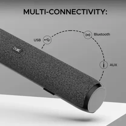 boAt Aavante Bar 590 | 25W RMS Stereo Sound Bluetooth Soundbar, Up to 6 HRS Long Playback, 2.0 Channel, Dual Passive Radiators, BT, AUX, and TF Card
