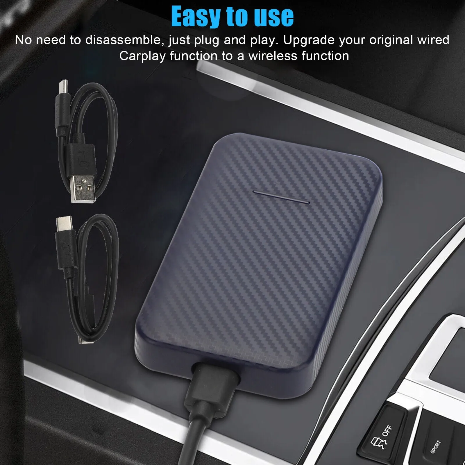 Carlinkit 4.0 Car Adapter Compatible for Carplay to Wireless