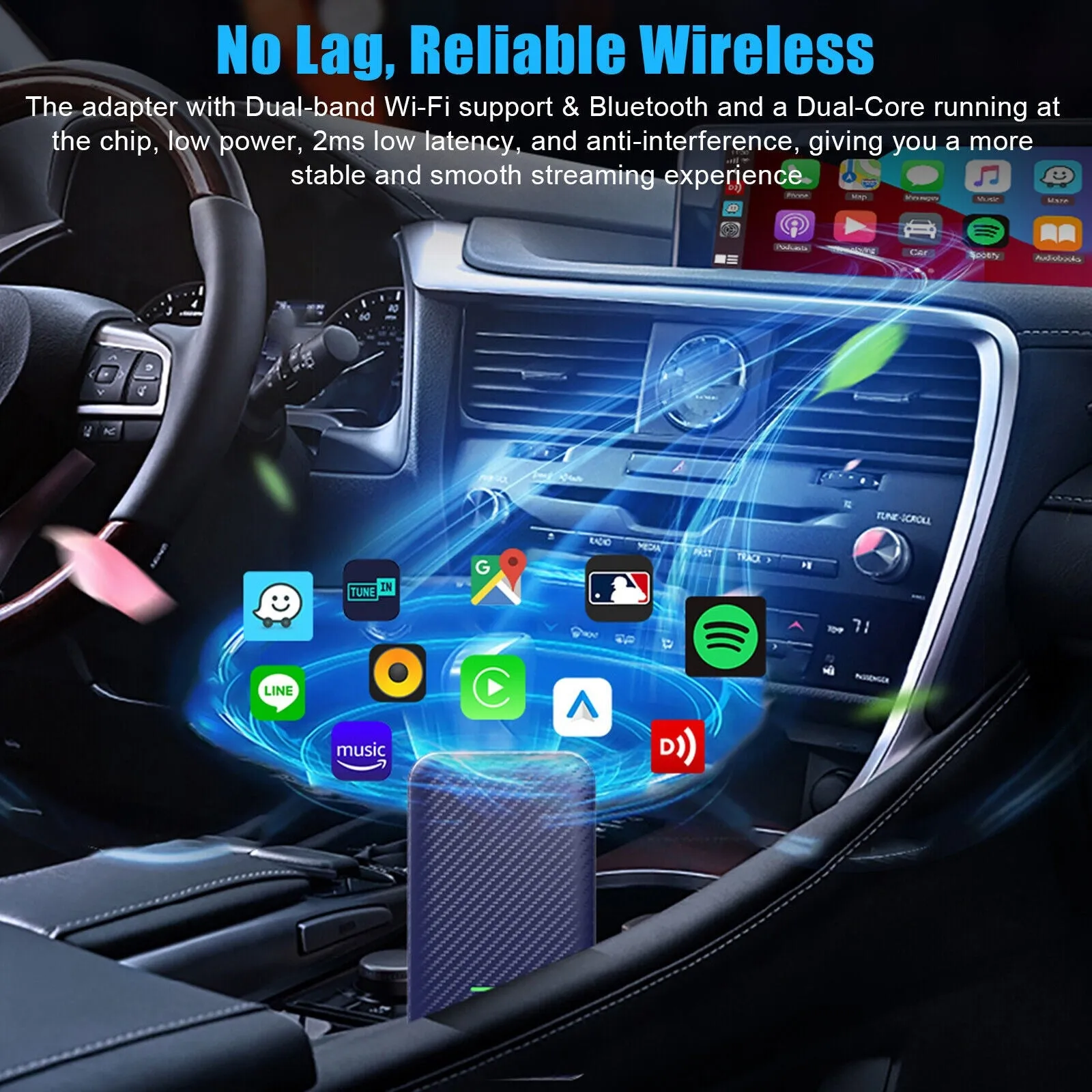 Carlinkit 4.0 Car Adapter Compatible for Carplay to Wireless