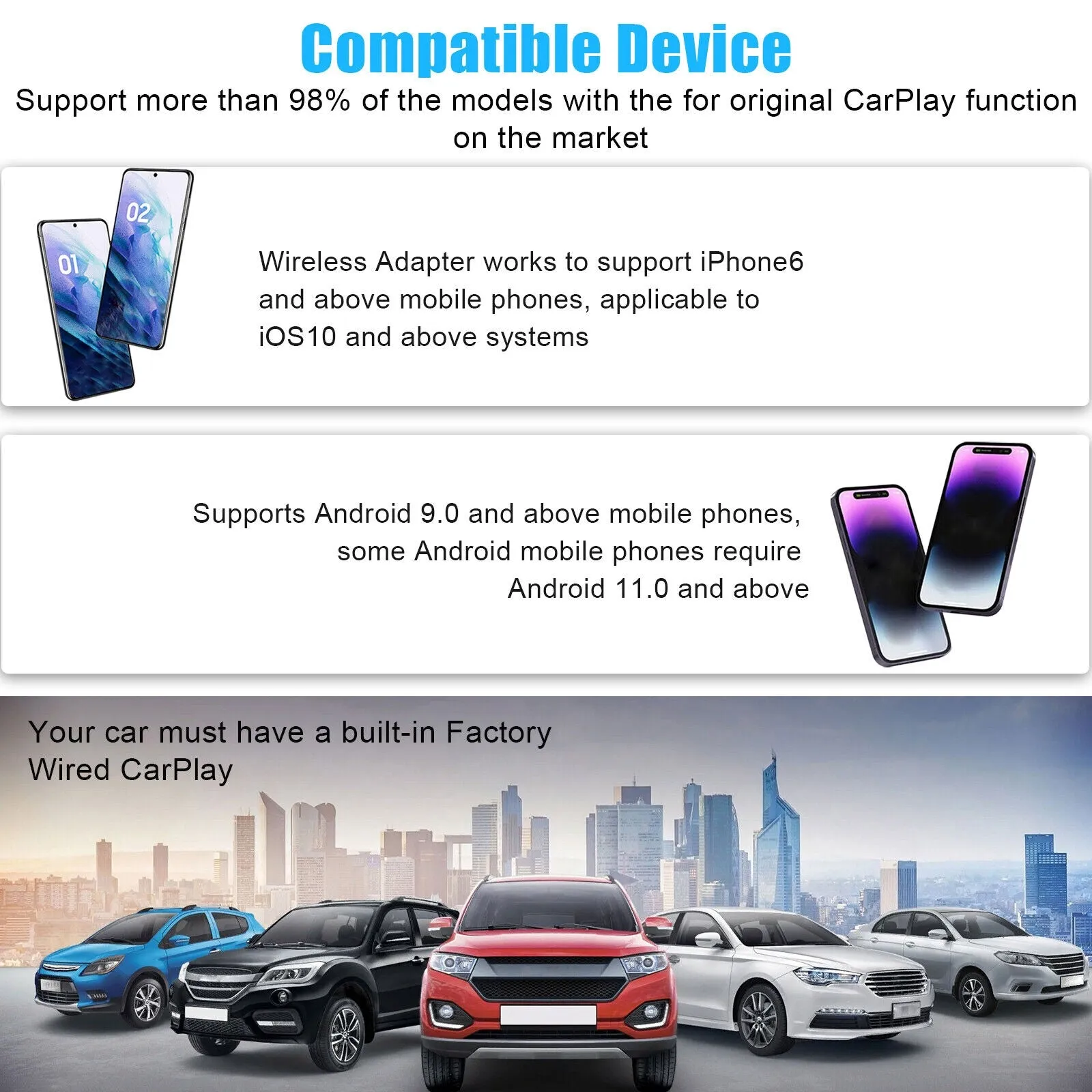 Carlinkit 4.0 Car Adapter Compatible for Carplay to Wireless