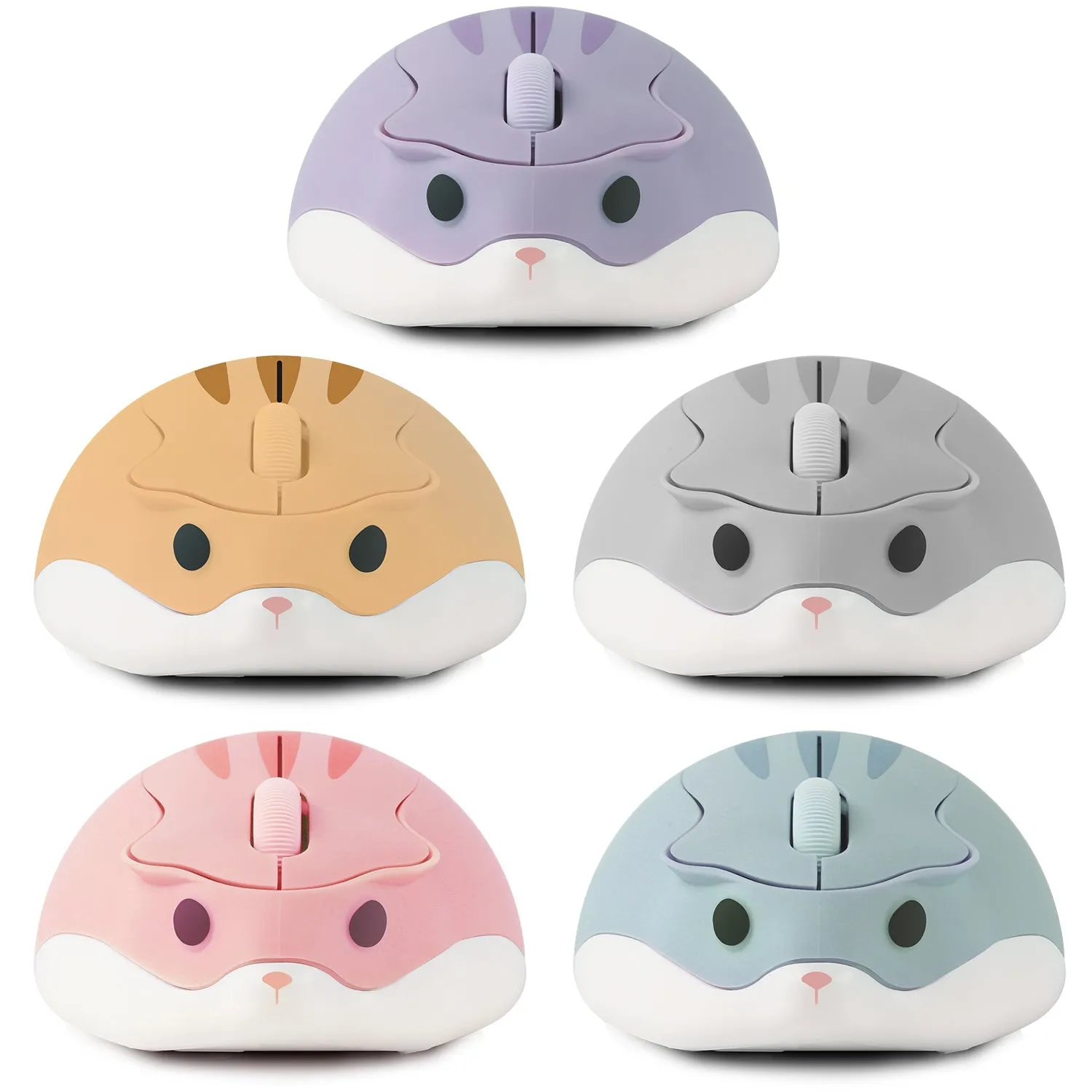 Cartoon Hamster Wireless Mouse – 3D Compact USB Optical Mouse with 1600DPI for Laptops & Computers