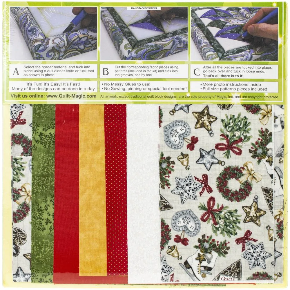 Christmas Bells Quilt Magic No-Sew Wall Hanging Kit
