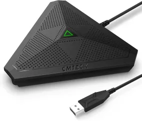 CMTECK USB Desktop Computer CM001 Microphone, Mute Button with LED Indicator, Omnidirectional Condenser Boundary Conference Mic for Recording,Streamin
