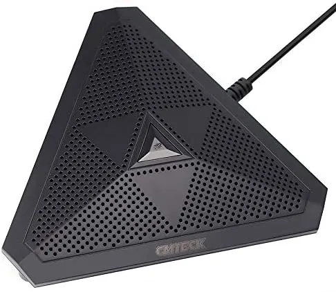 CMTECK USB Desktop Computer CM001 Microphone, Mute Button with LED Indicator, Omnidirectional Condenser Boundary Conference Mic for Recording,Streamin