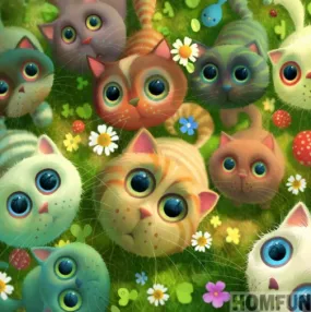 Colorful Cartoon Cats - Cartoon Diamond Painting - Full Square/Round 5D Diamonds