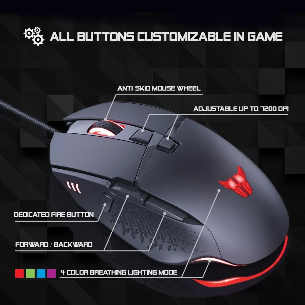 COMBAT GAMING WIRED USB MOUSE MS46
