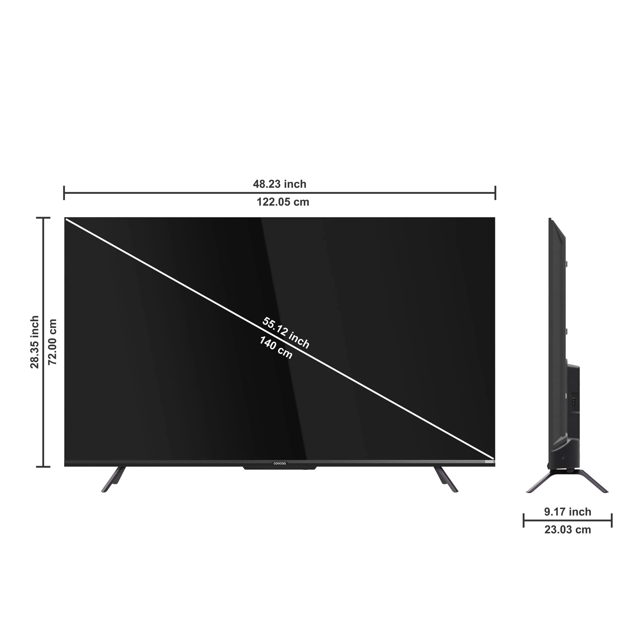 Coocaa 138 cm (55 inches) Frameless Series 4K Ultra HD Smart IPS Google LED TV 55Y72 (Black)