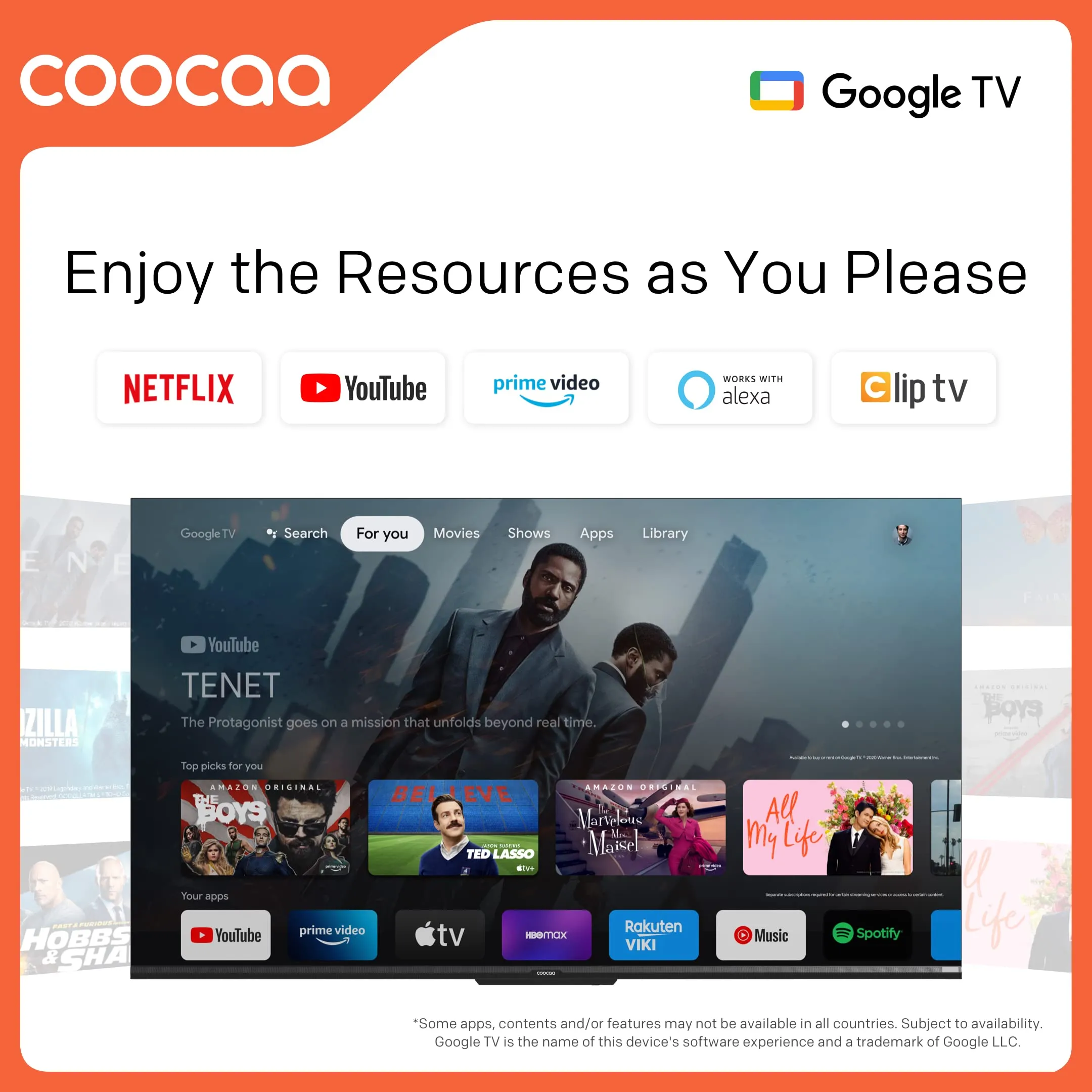 Coocaa 138 cm (55 inches) Frameless Series 4K Ultra HD Smart IPS Google LED TV 55Y72 (Black)