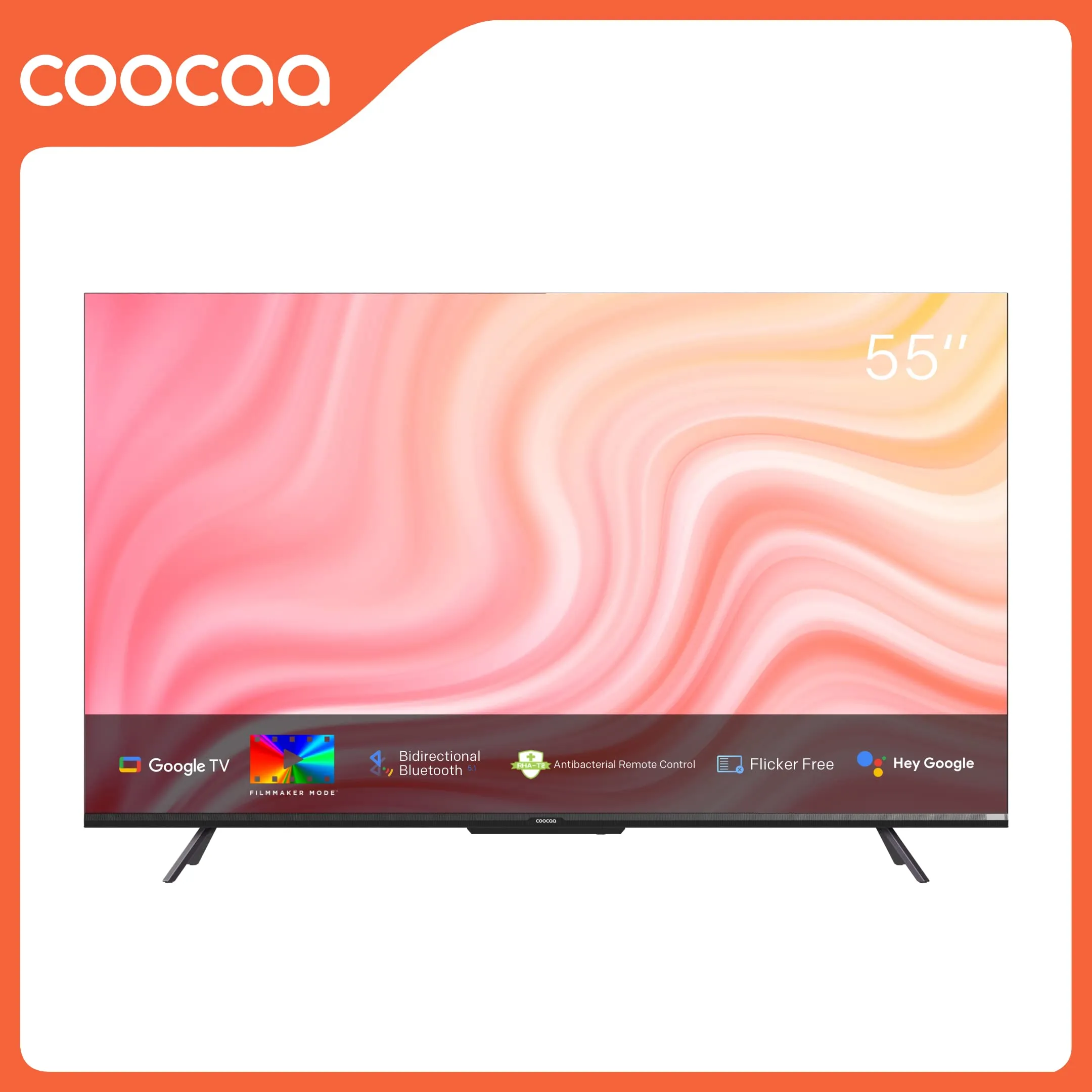 Coocaa 138 cm (55 inches) Frameless Series 4K Ultra HD Smart IPS Google LED TV 55Y72 (Black)