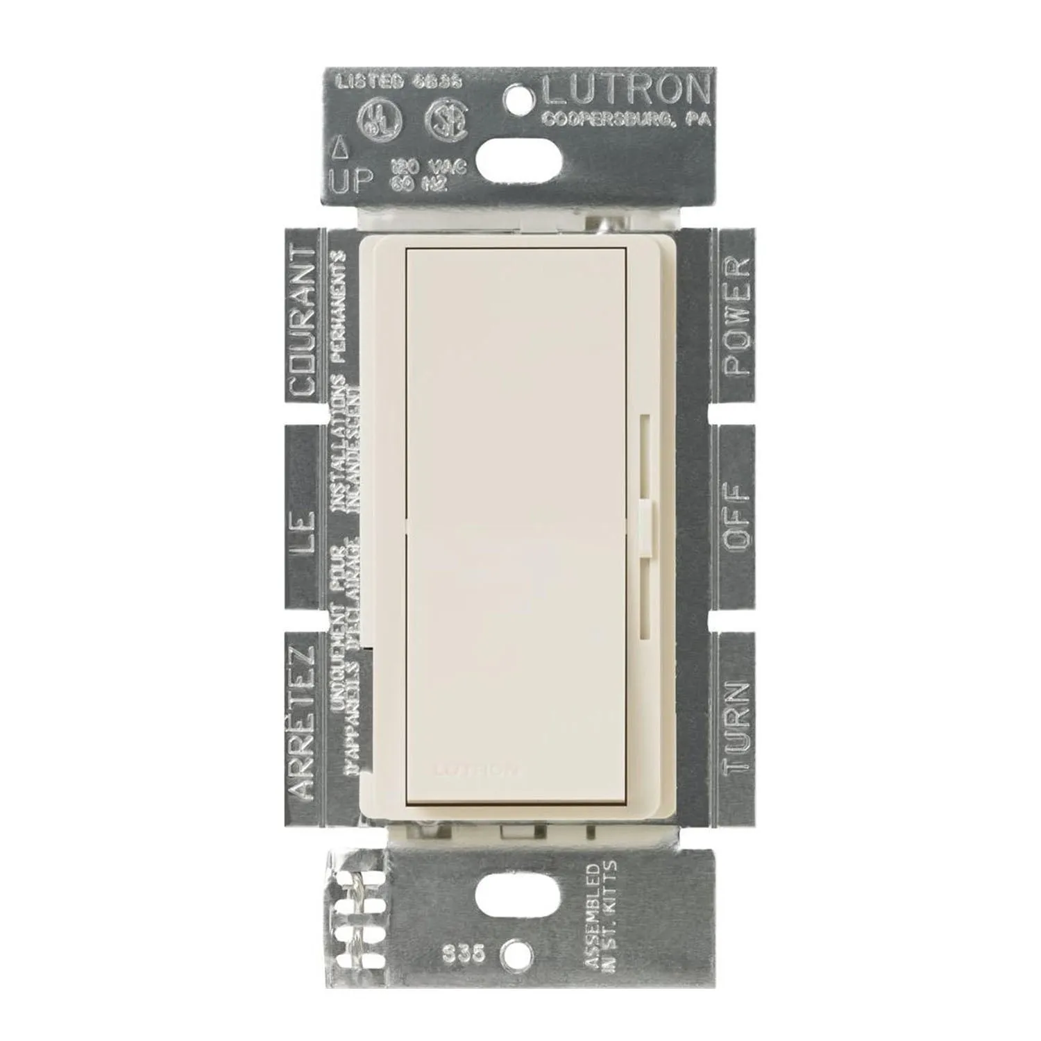Diva 0-10V LED/Fluorescent Dimmer Switch, 120V-277V, 8 Amp, Single-Pole/3-Way, Light Almond