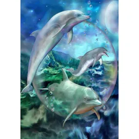 Dolphin - 5D DIY Round Drill Diamond Painting (Canvas 30x40cm/11.81x15.71in )