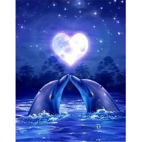 Dolphin Love DIY Full Drill Diamond Painting