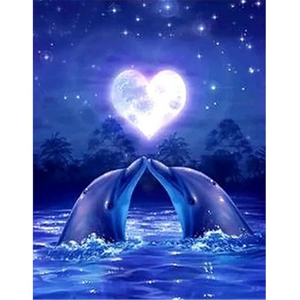 Dolphin Love DIY Full Drill Diamond Painting