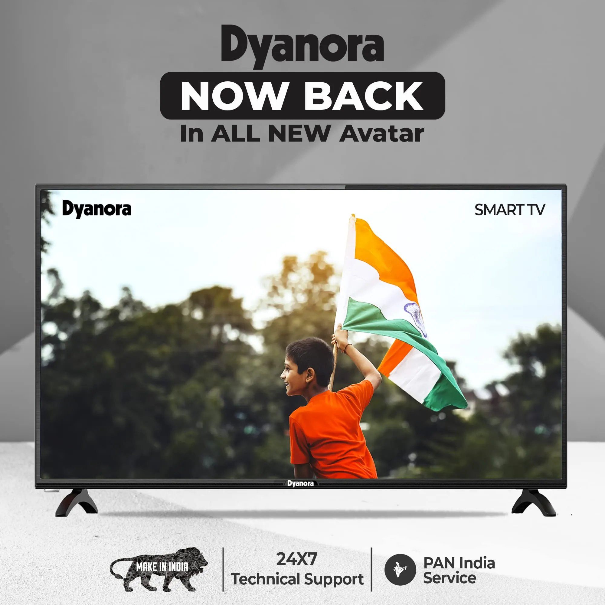 Dyanora 109 cm (43 inch) Full HD LED Smart Android TV with Noise Reduction, Android 9.0, Voice Assistant, Powerful Audio Box Speakers (DY-LD43F2S)