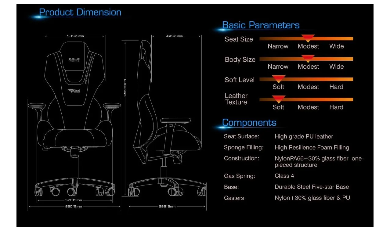 E-Blue Mazer Yellow Gaming Chair