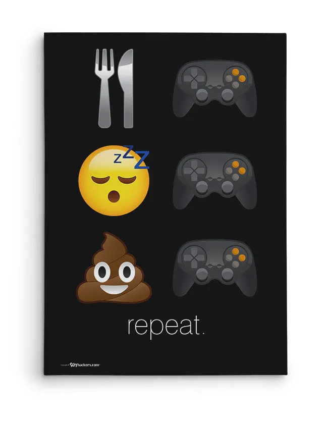 Eat Game Sleep Game Poop Game Repeat Canvas