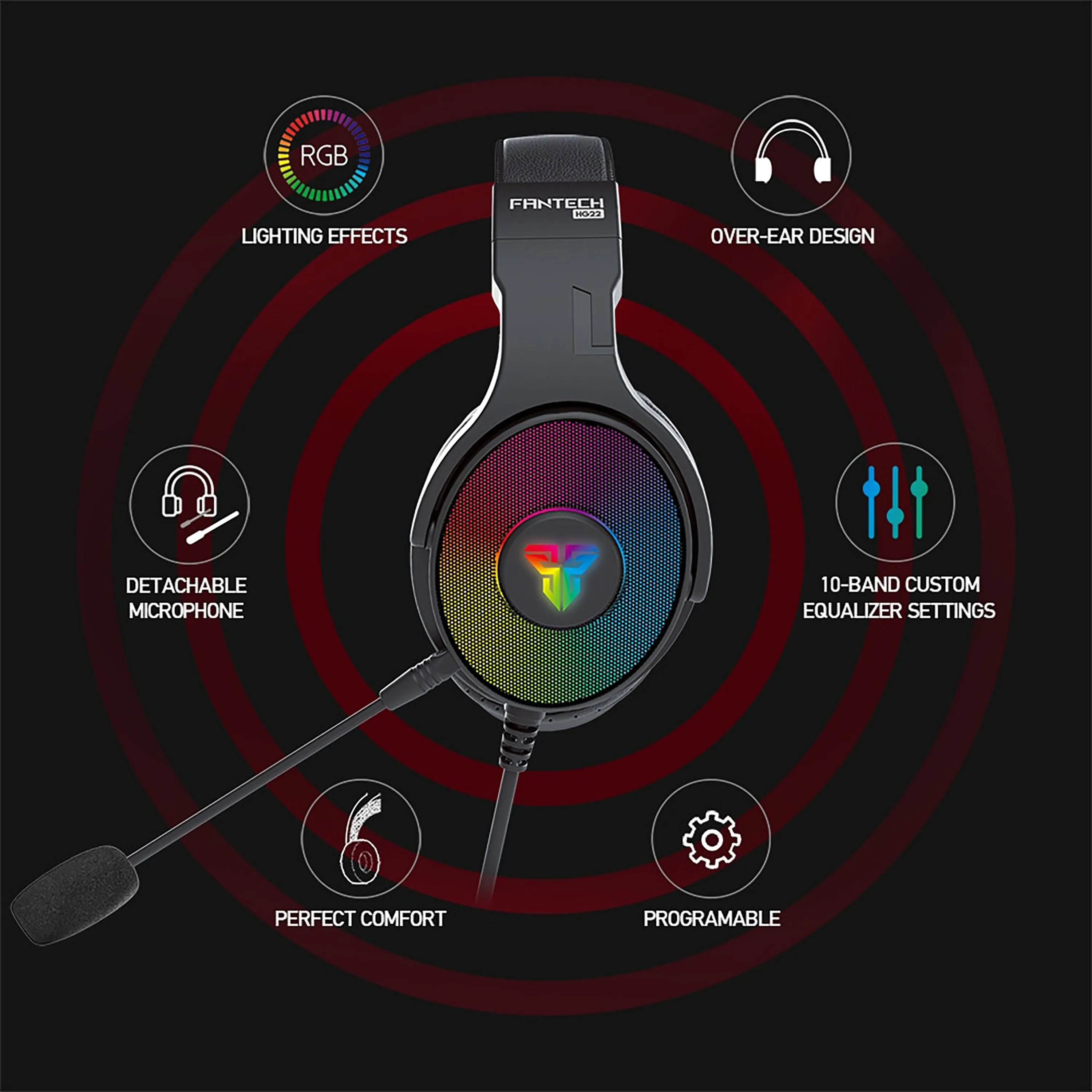 FANTECH HG22 FUSION WIRED GAMING HEADPHONE