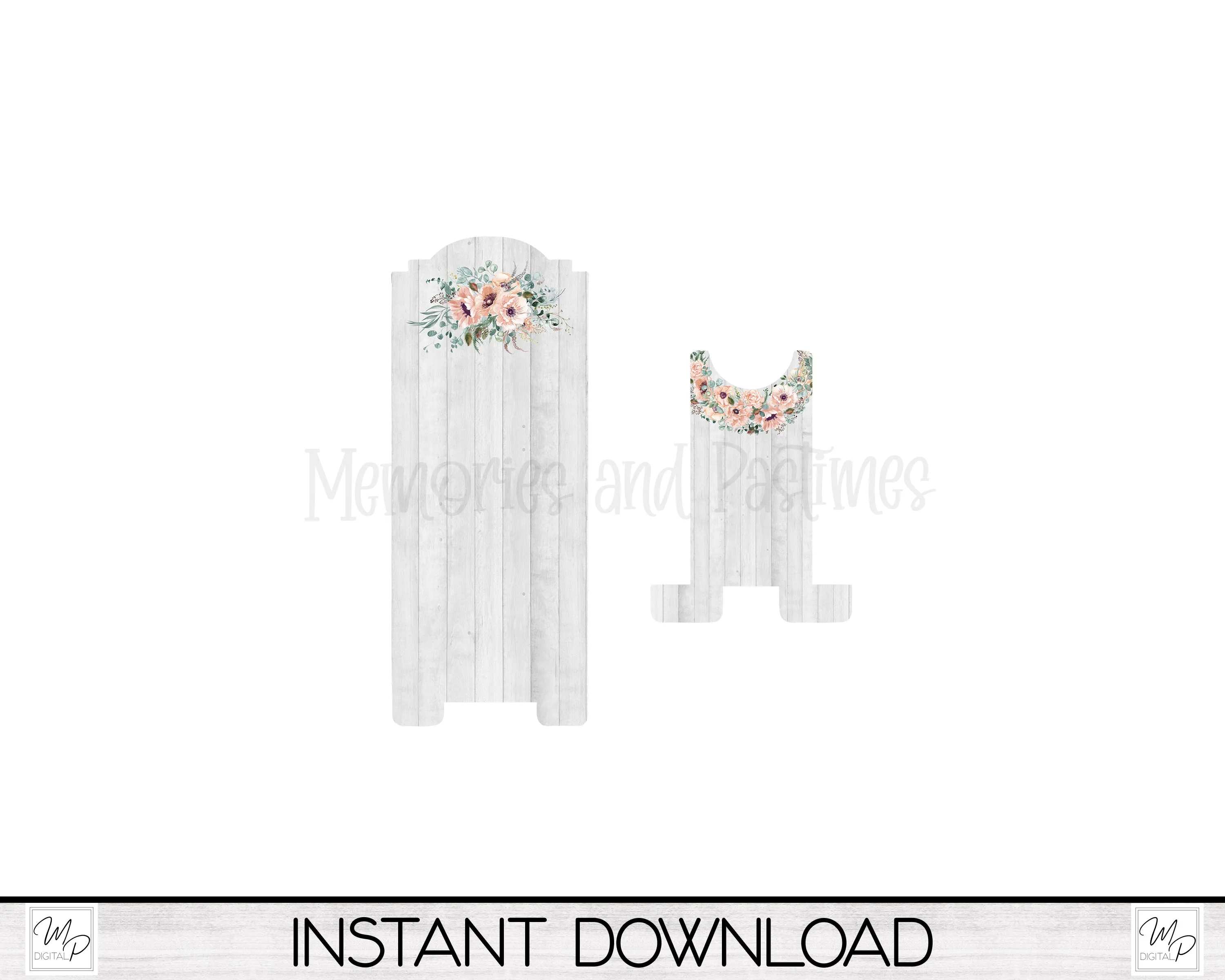 Floral Cell Phone Stand PNG for Sublimation Design, Digital Download