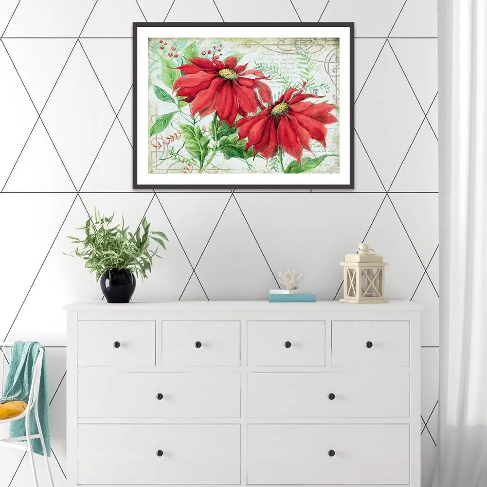Flower  - Full Round Diamond - 40x30CM
