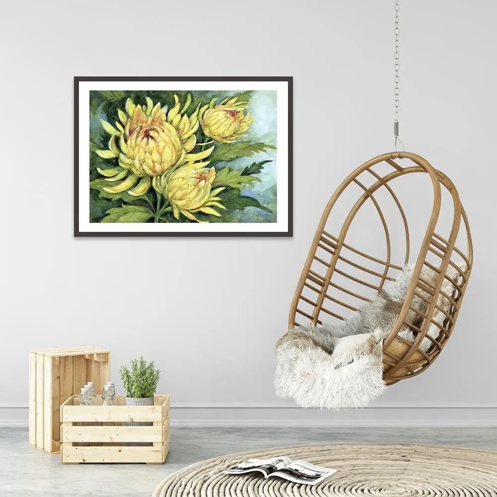 Flower  - Full Round Diamond - 40x30CM