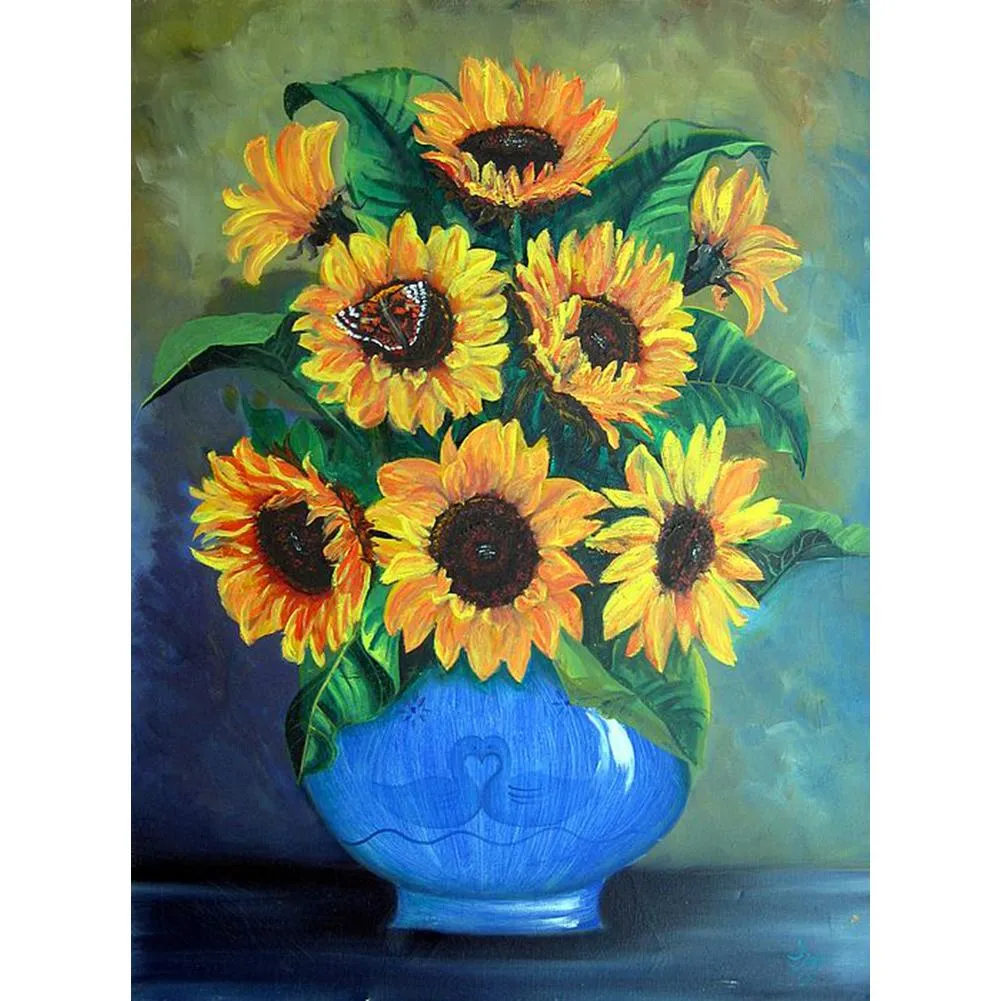 Flowers  - Full Round Diamond - 30x40CM
