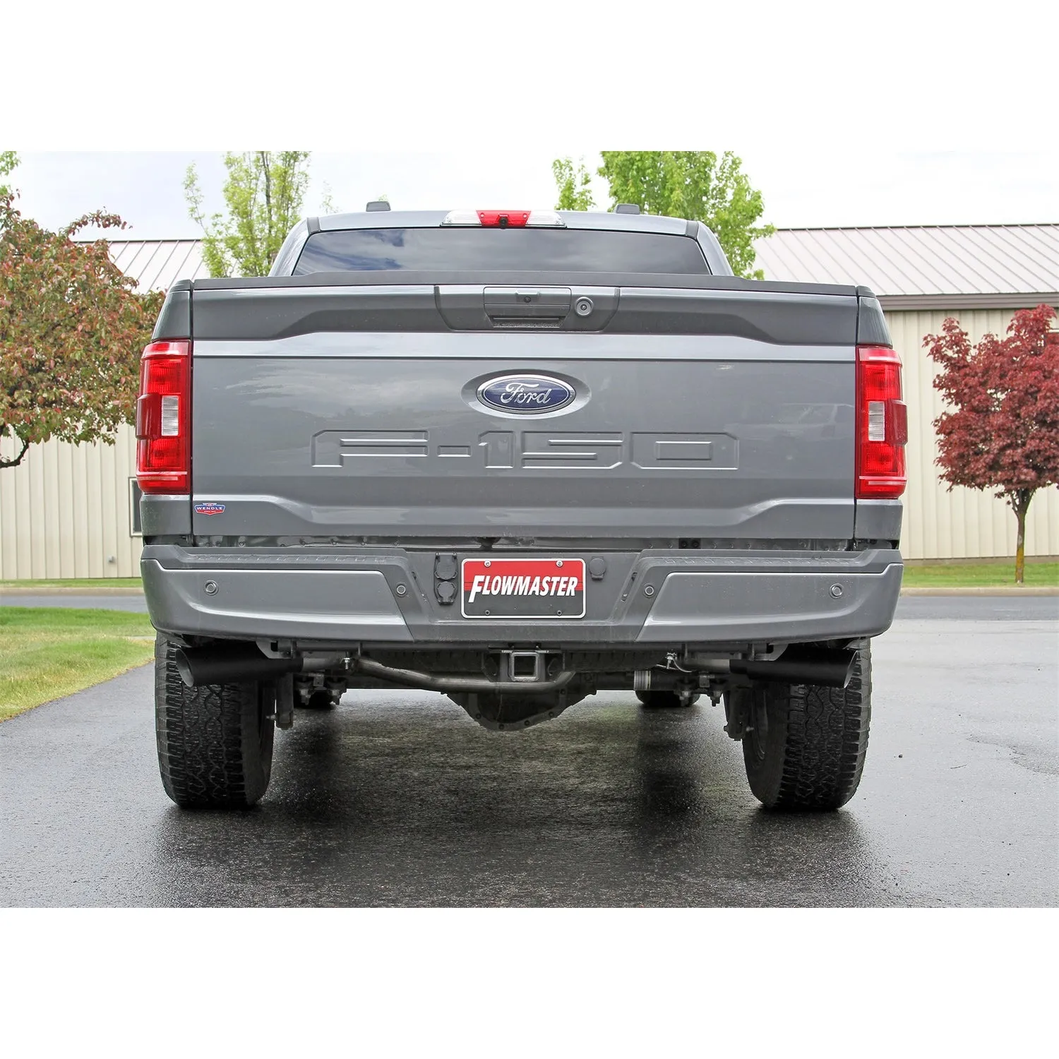 Flowmaster Outlaw Cat-Back Exhaust System - 3 in Diameter - Dual Side Exit - 4 in Black Tips - Stainless - Ford Fullsize Truck 2021