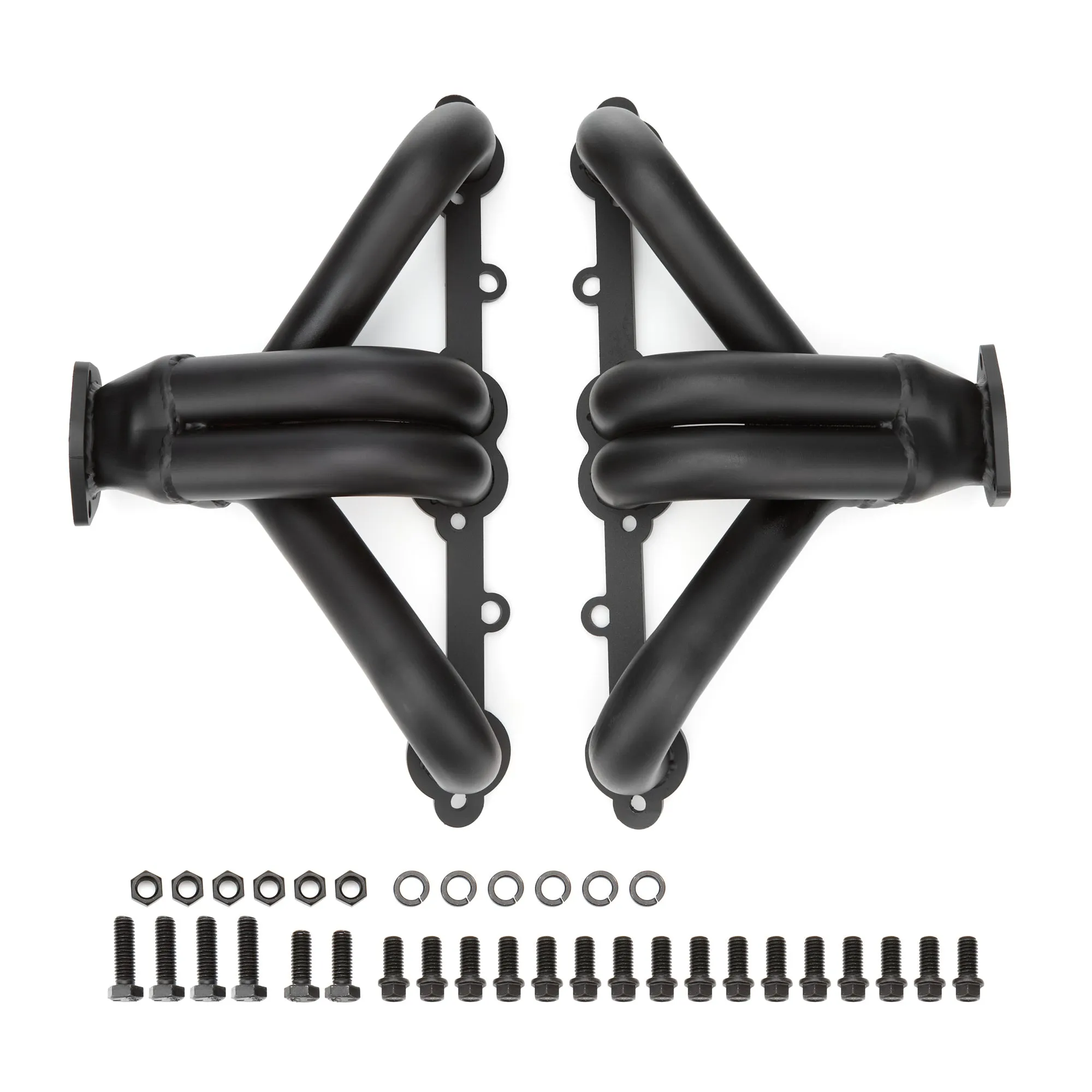 Flowtech Block Hugger Headers - Universal - SB Chevy 265/400 - 1.625" - 2.5" Collector - Black Paint