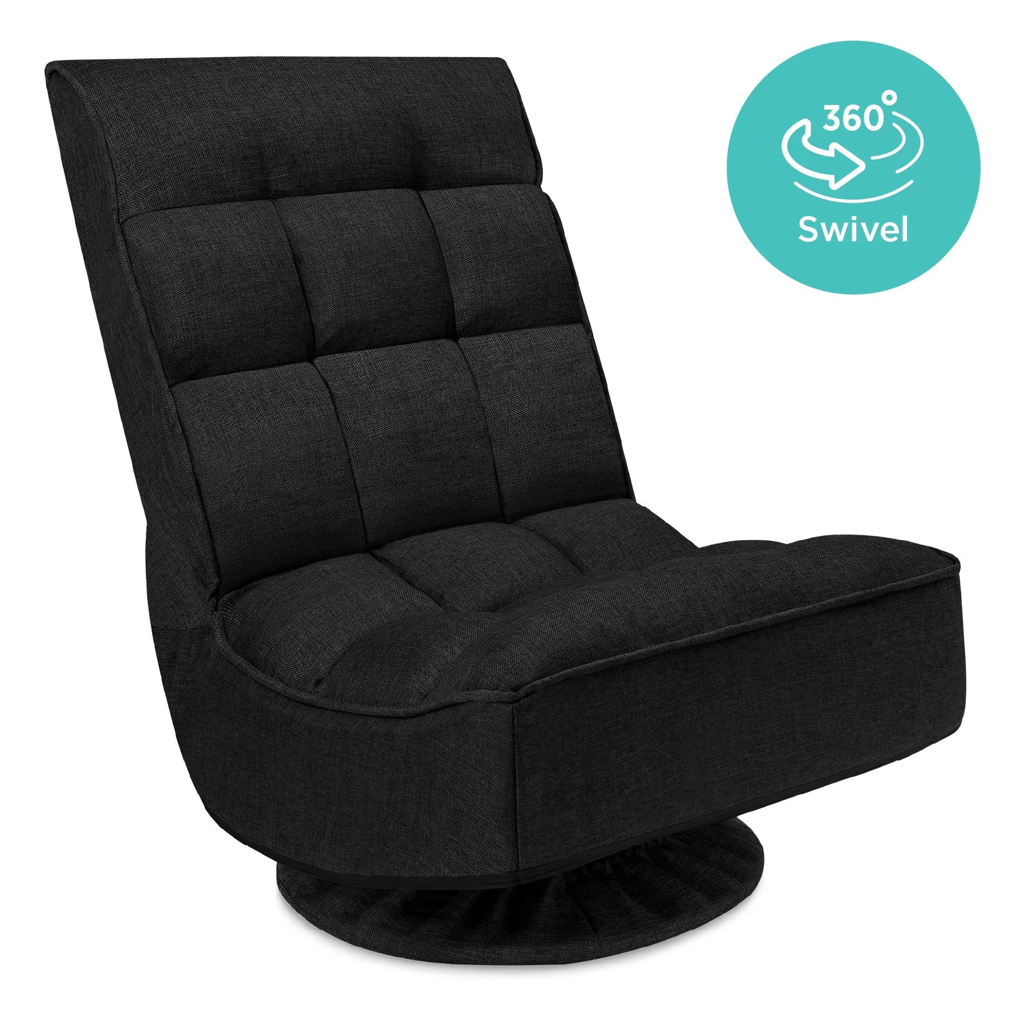 Folding Floor Gaming Chair w/ 360-Degree Swivel, 4 Adjustable Positions