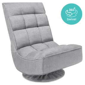 Folding Floor Gaming Chair w/ 360-Degree Swivel, 4 Adjustable Positions
