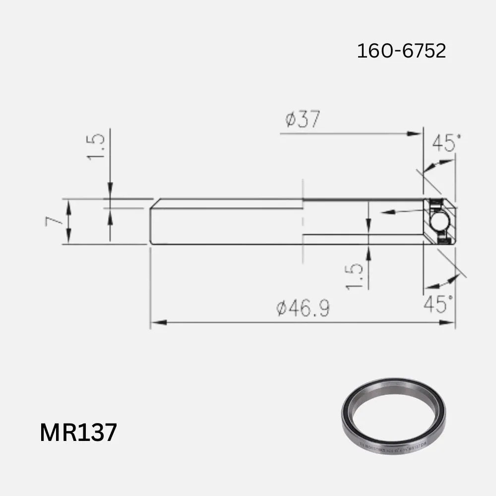 FSA HEADSET BEARING - GIANT OD2 (EACH)