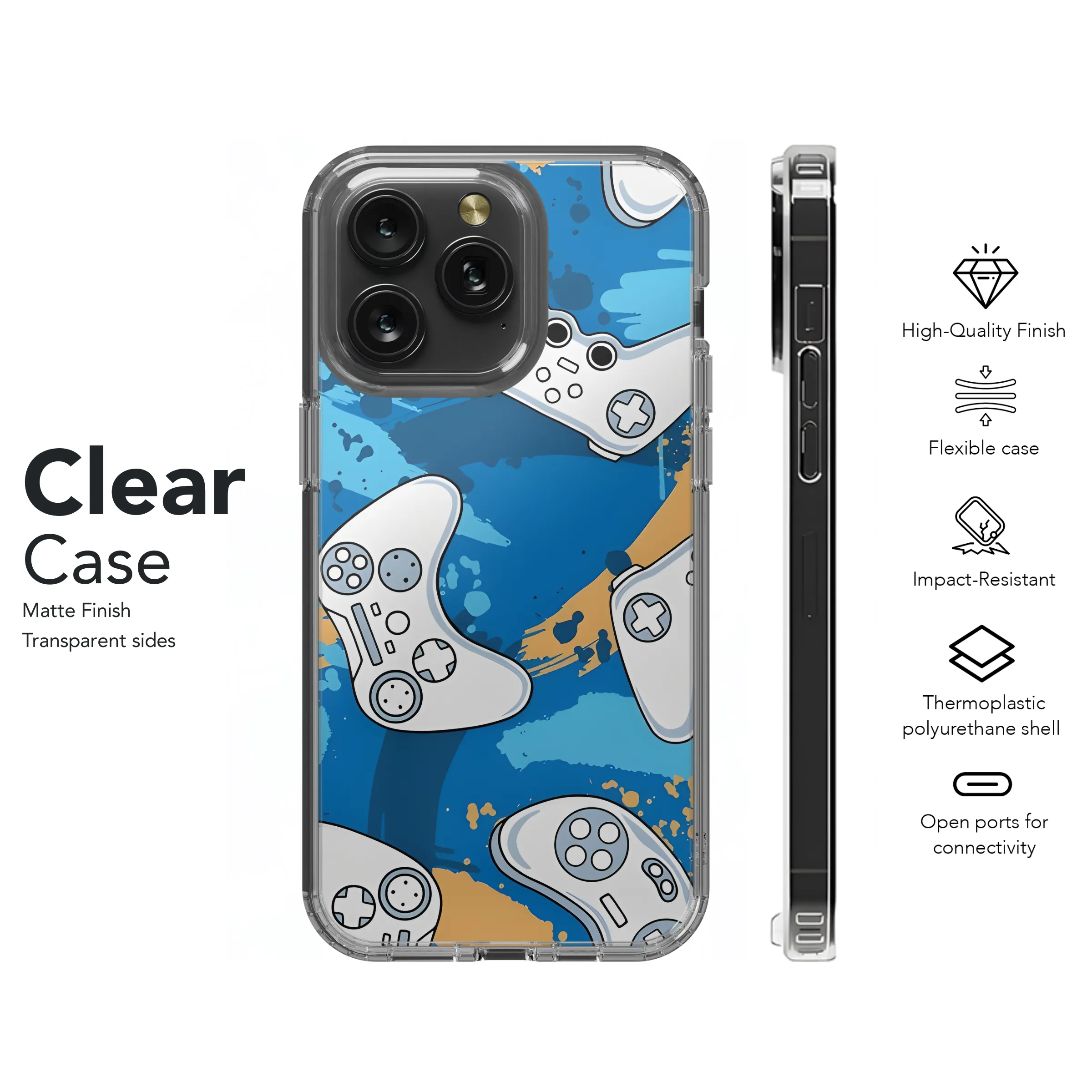 Game Controller Video Game Seamless Phone Case iPhone Samsung Cover Pixel 2382