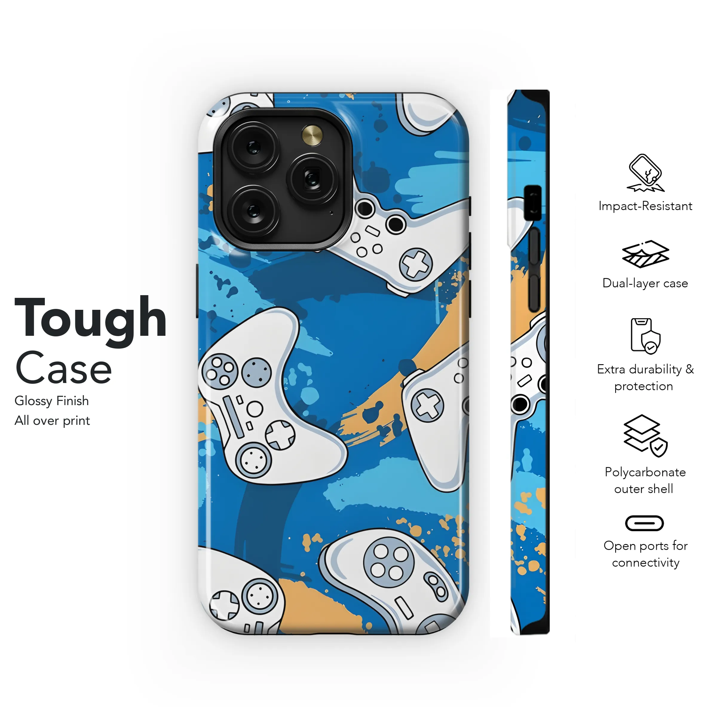 Game Controller Video Game Seamless Phone Case iPhone Samsung Cover Pixel 2382