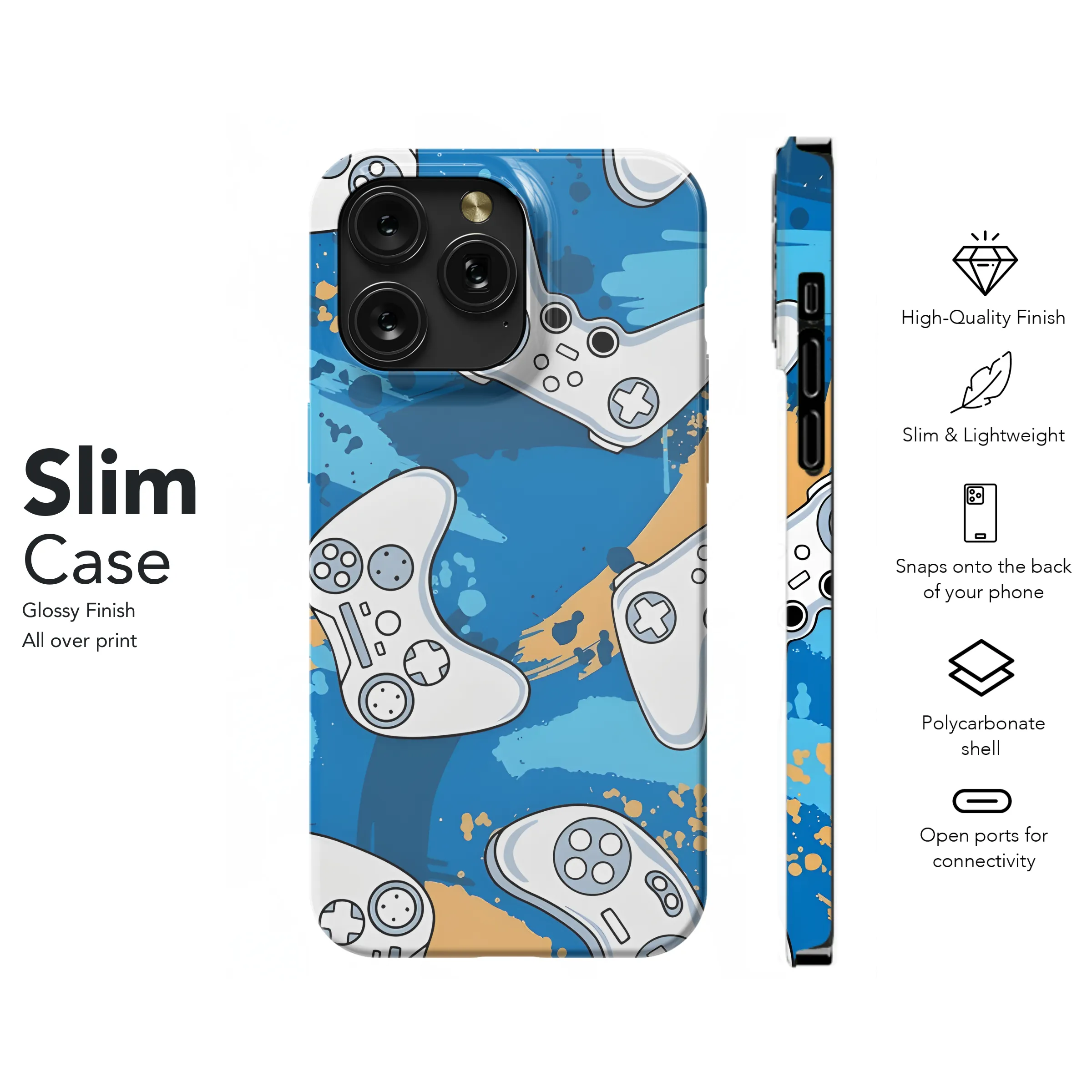 Game Controller Video Game Seamless Phone Case iPhone Samsung Cover Pixel 2382