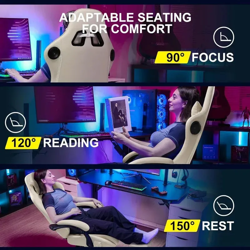 GameMaster Pro Ergonomic Gaming Chair with Bluetooth 5.1 Surround Sound
