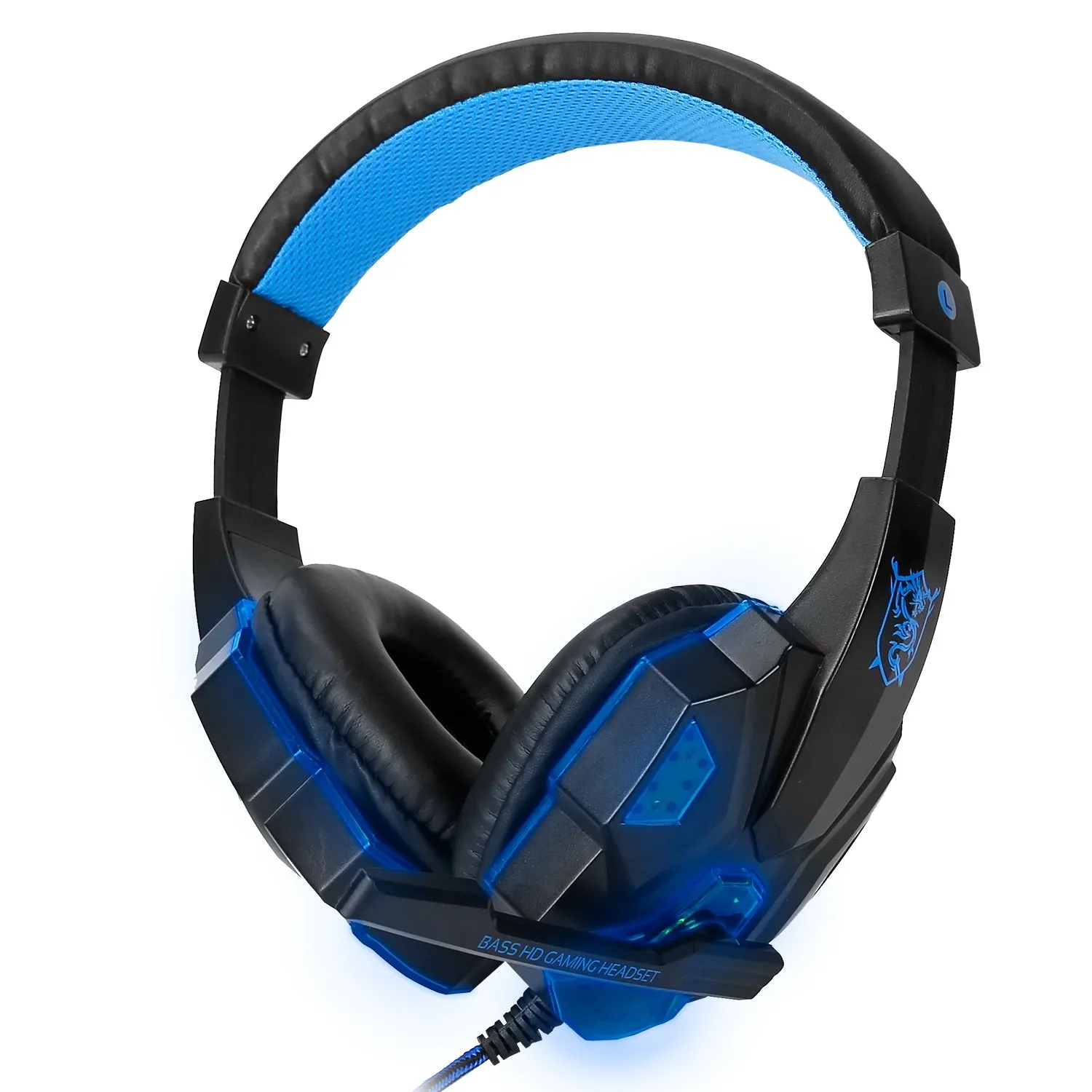 Gaming Headsets Stereo Bass Over Ear Headphones with LED Light Earmuff