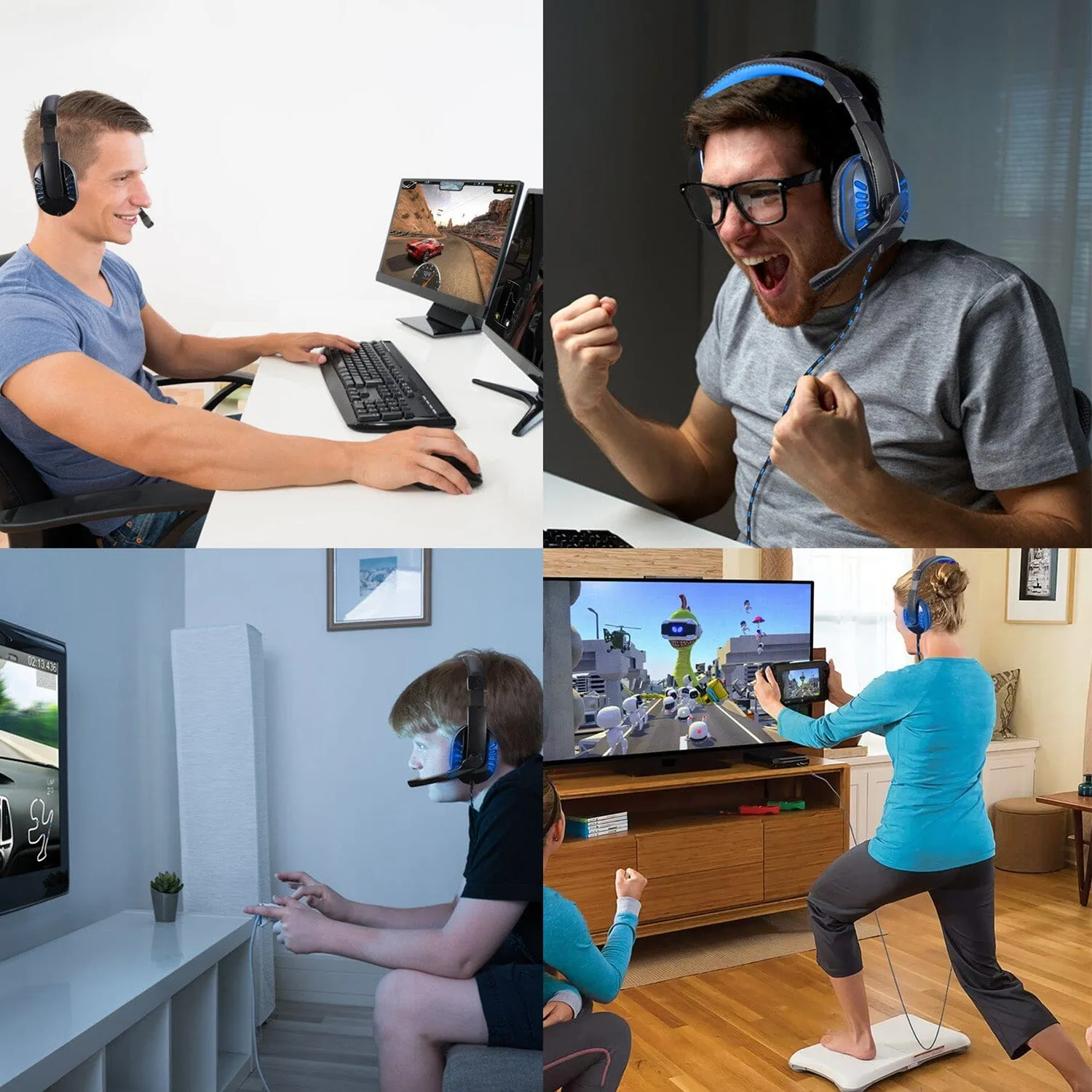 Gaming Headsets Stereo Noise Isolation Over Ear Headphone with LED Light
