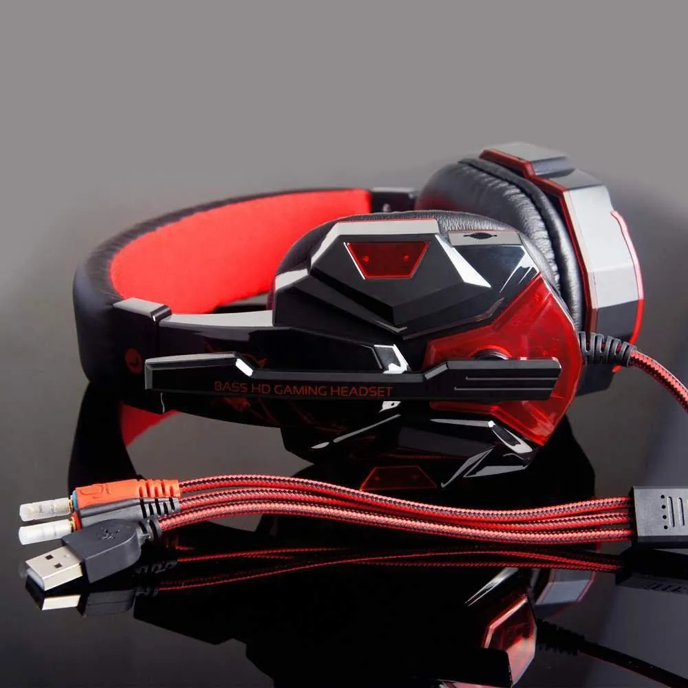 Gaming Light Mic Stereo Headphones Earphones Headsets 2.2M