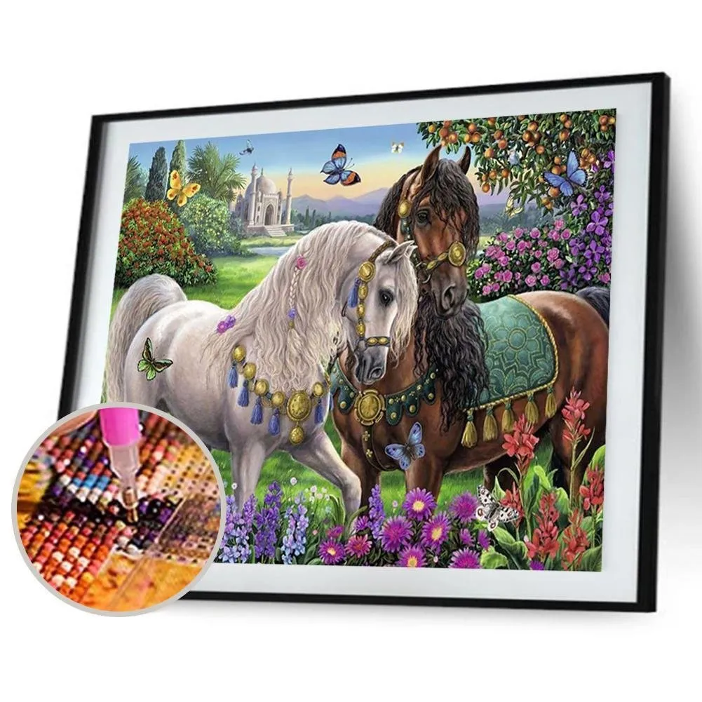 Garden Horses - Full Diamond Painting - 40x30cm